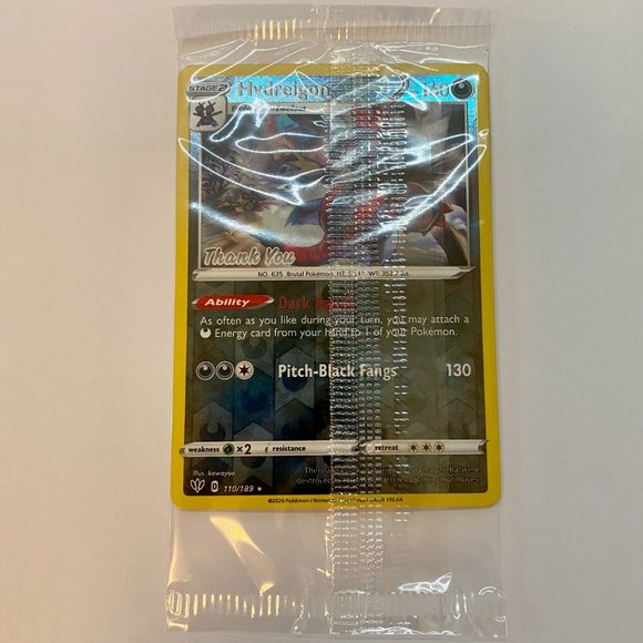 Hydreigon Reverse Holo 110 Rare Thank You' Promo Pokémon 2020 Sealed Mint - Picture 4 of 5